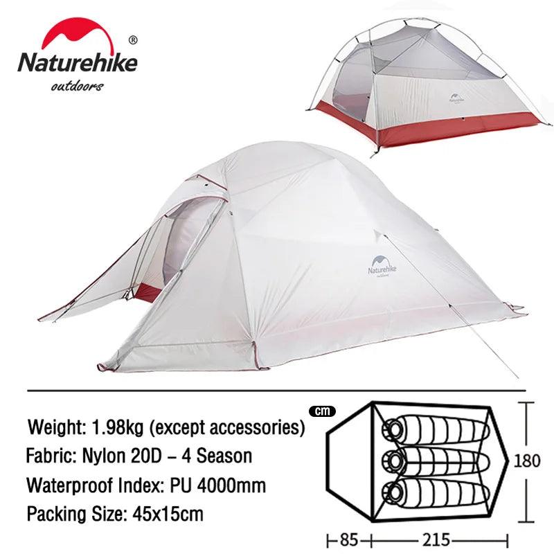 Naturehike Cloud Up 1 2 3 People Tent Ultralight 20D Camping Tent Waterproof Outdoor Hiking Travel Tent Backpacking Cycling Tent - Outdoorsavage