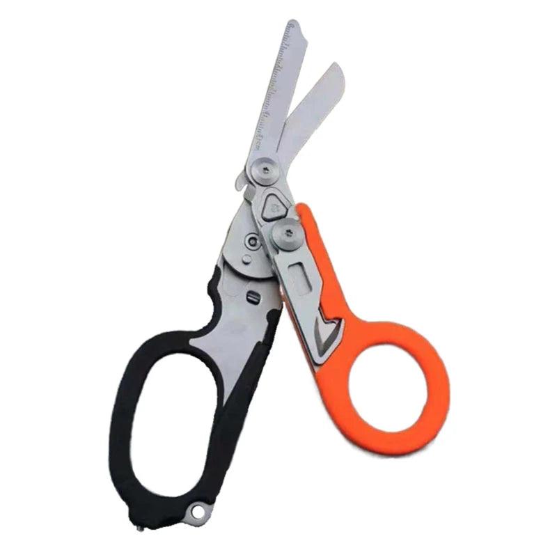 Raptor Shears Emergency Trauma Shears Medical Scissors Multitool EMT Shears Stainless Steel Foldable Scissors with Strap - Outdoorsavage