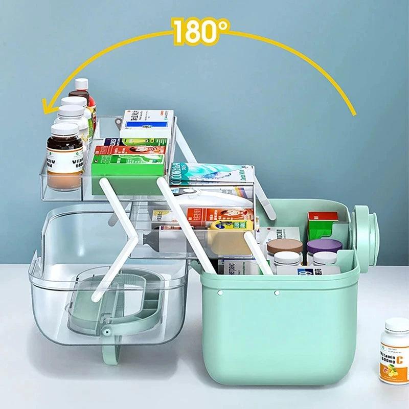 Large Capacity Family Medicine Organizer Box Portable First Aid Kit Medicine Storage Boxes Organizers Plastic Organizing Home - Outdoorsavage