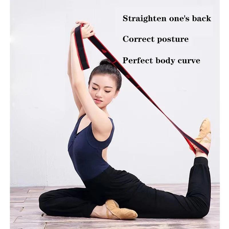 8 Section Style Dance Yoga Stretching Belt Yoga Pilates Fitness Tension Belt Digital Stretching Elasticity - Outdoorsavage