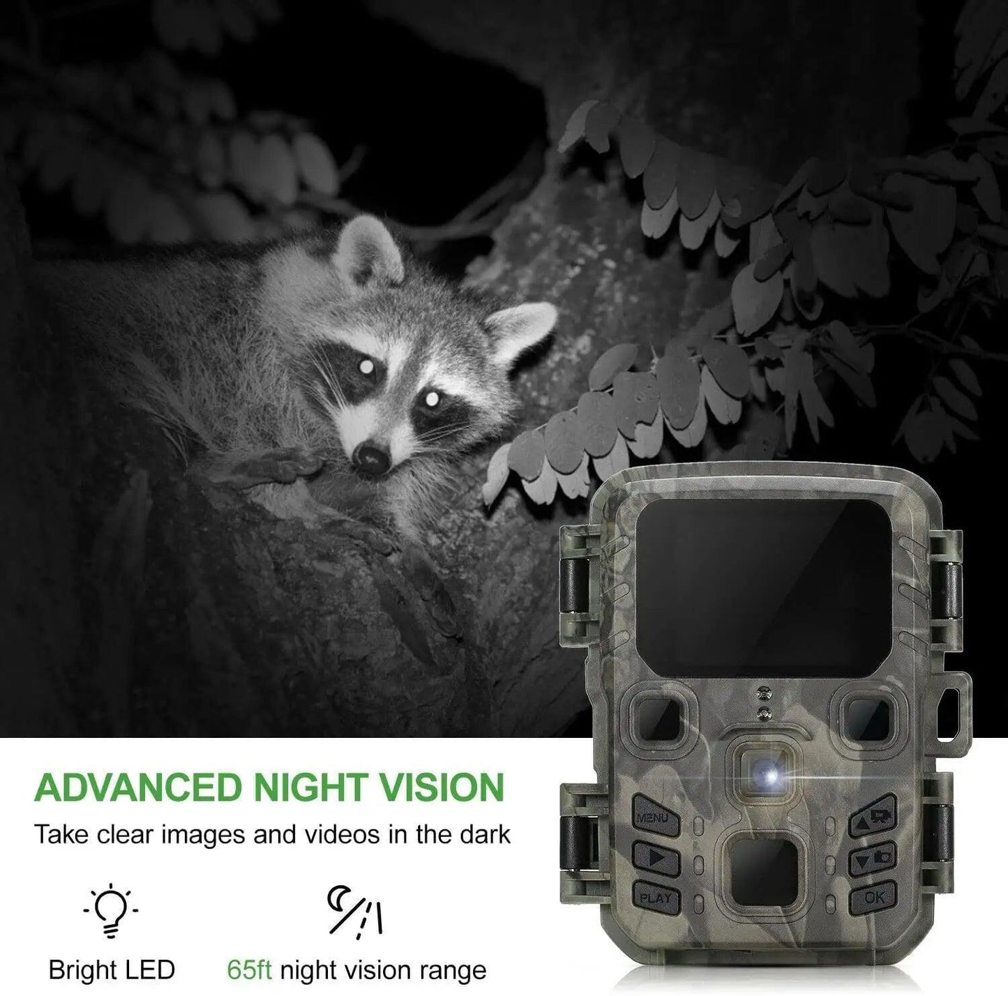 2-Pack Outdoor Mini Hunting Camera 20MP 1080P Wild Trail Infrared Night Vision Outdoor Motion Activated Scouting Photo Trap - Outdoorsavage