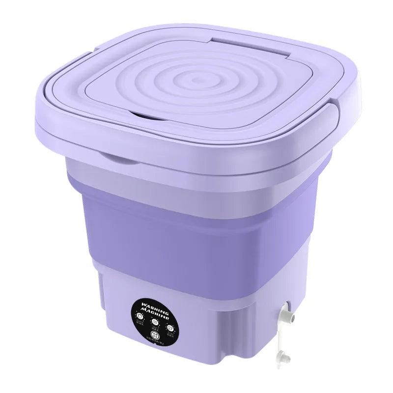 8L Portable Small Foldable Washing Machine with Spin Dryer For Socks Underwear Panties Washer Household Mini Washing Machine - Outdoorsavage