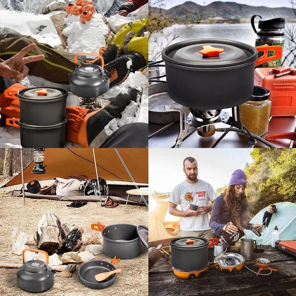 Outdoor camping cooking set outdoor water boiling and vegetable frying - Outdoorsavage