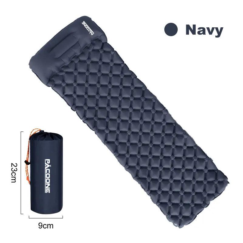 PACOONE Outdoor Camping Sleeping Pad Folding Sleep Mat Beach Inflat Mattress with Pillows Ultralight Air Mat Travel Hiking New - Outdoorsavage