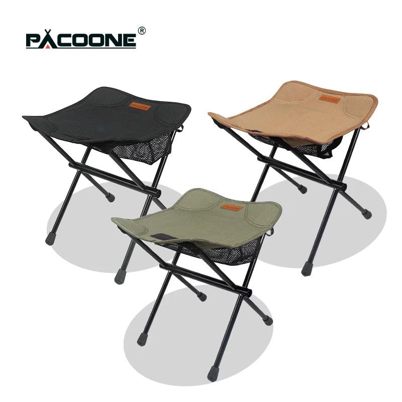 PACOONE Camping Portable Folding Stools Ultralight Aluminium Alloy Storage Chair MIni Fishing Chair Picnic Lighweight Furniture - Outdoorsavage