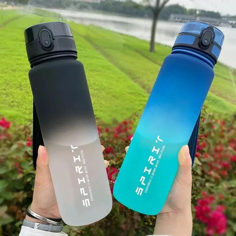 1 Liter Large Capacity Sports Water Bottle Leak Proof Colorful Plastic Cup Drinking Outdoor Travel Portable Gym Fitness Jugs - Outdoorsavage