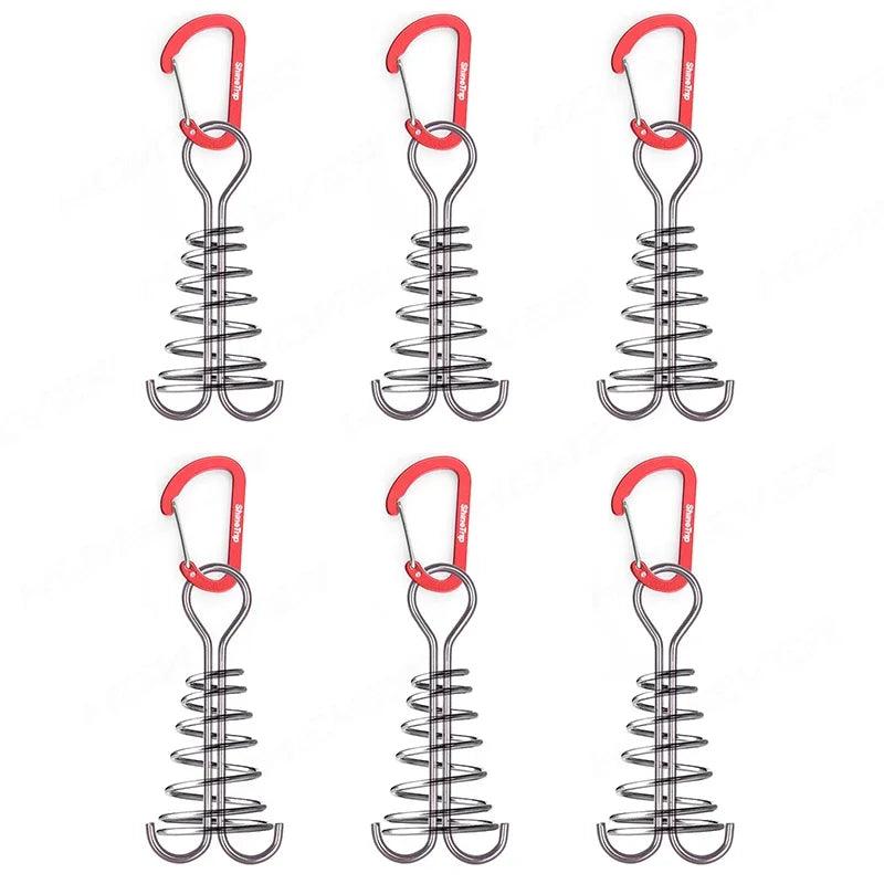 6pcs Camping Hiking Tent Wind Rope Buckle Adjustable Aluminium Alloy Cord Rope Buckles Camping Equipment Outdoor Tents Accessory - Outdoorsavage