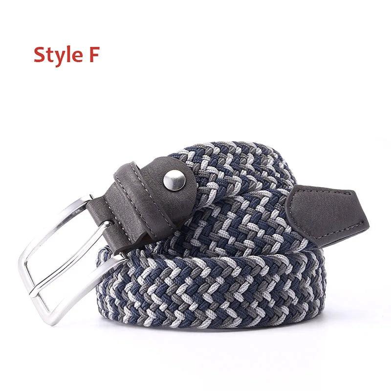 Stretch Canvas Leather Belts for Men Female Casual Knitted Woven Military Tactical Strap Male Elastic Belt for Pants Jeans - Outdoorsavage