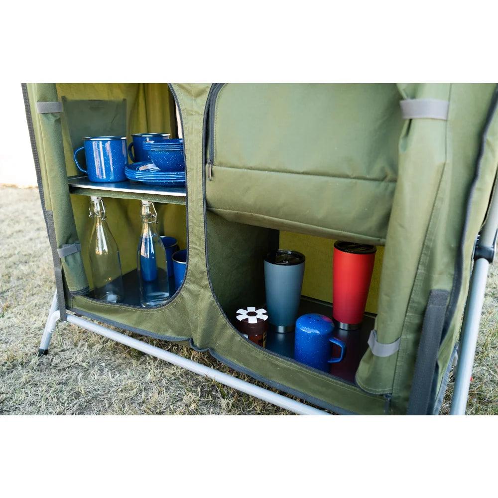 Camping Table Two-shelf Deluxe Cupboard - Outdoorsavage