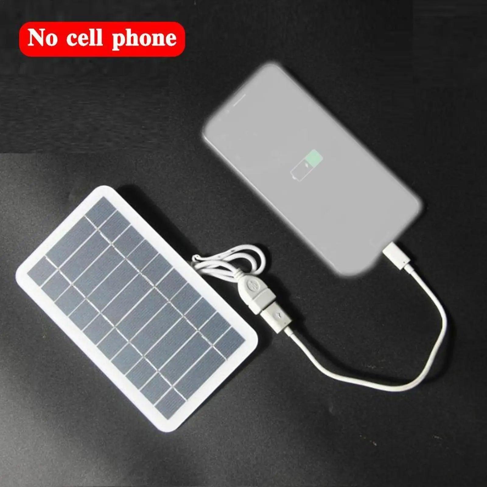 Portable Solar Panel 5V 2W Solar Plate with USB Safe Charge Stabilize Battery Charger for Power Bank Phone Outdoor Camping Home - Outdoorsavage