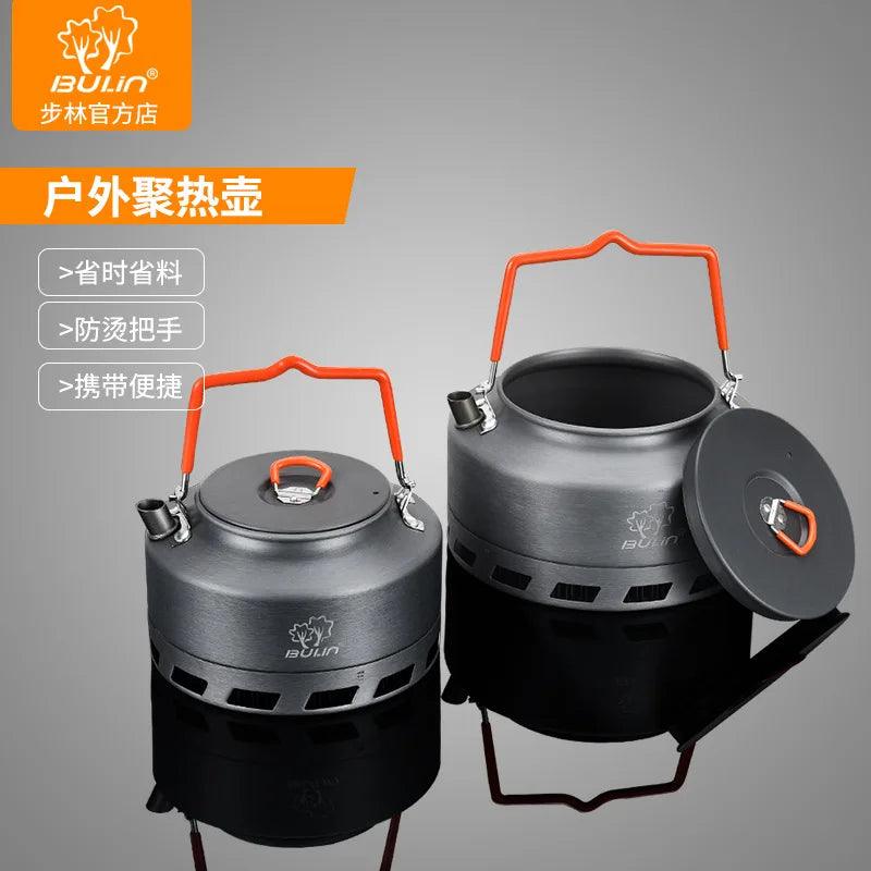 Outdoor Camping Portable Kettle 1.1L 1.6L Save Energy Collector Heat - Outdoorsavage