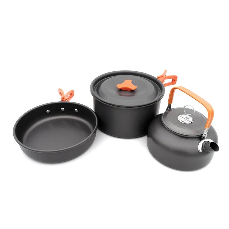 Camping cooking set Camping Gear Outdoor stove teapot Pan cup Accessories Portable Camping Equipment camper accessories kitchen - Outdoorsavage