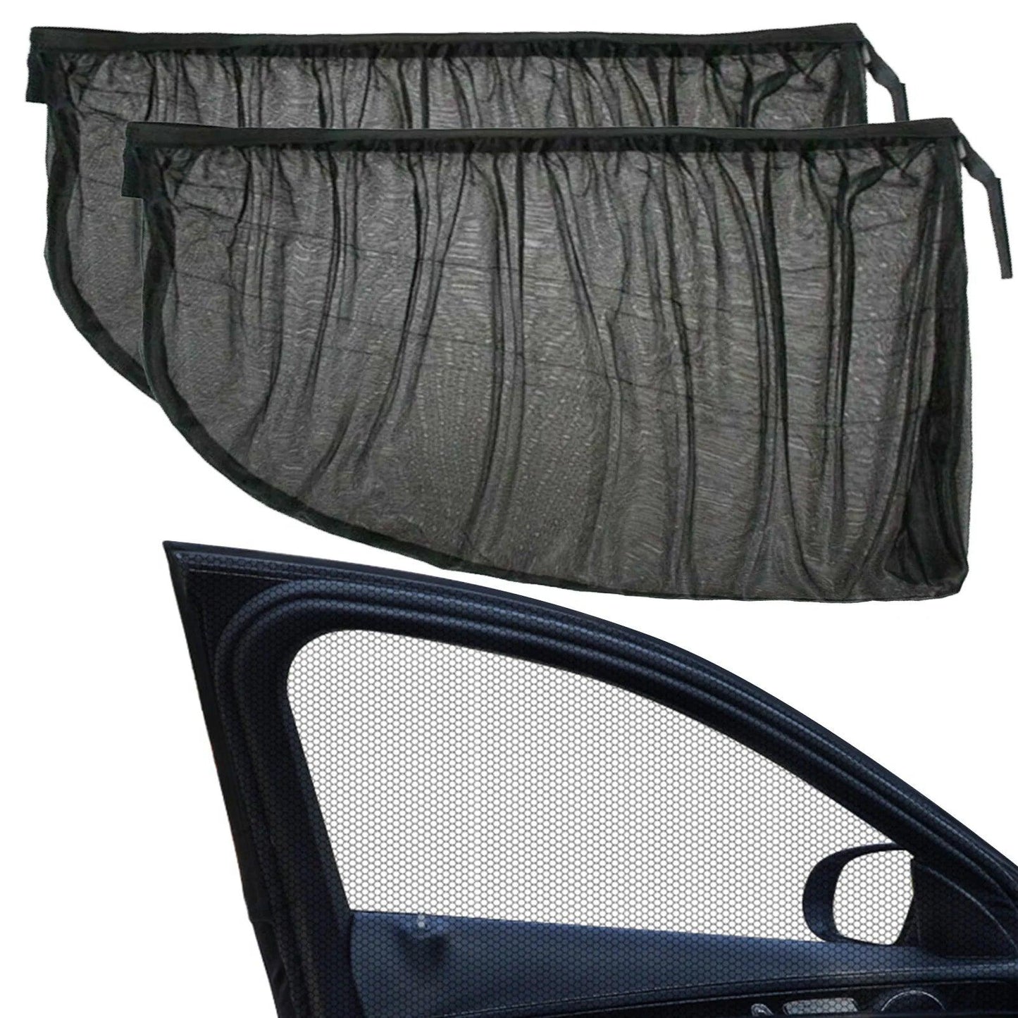 Car Sunshade Curtains Universal Side Window Shades Car Curtains Protection Repellent Mosquito Mesh Net Sunshade Auto Accessories - Outdoorsavage