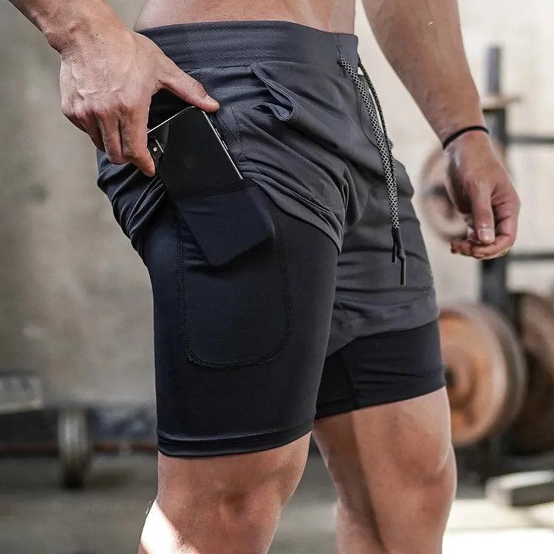 Camo Running Shorts Men Gym Sports Shorts 2 In 1 Quick Dry Workout Training Gym Fitness Jogging Short Pants Summer Men Shorts - Outdoorsavage