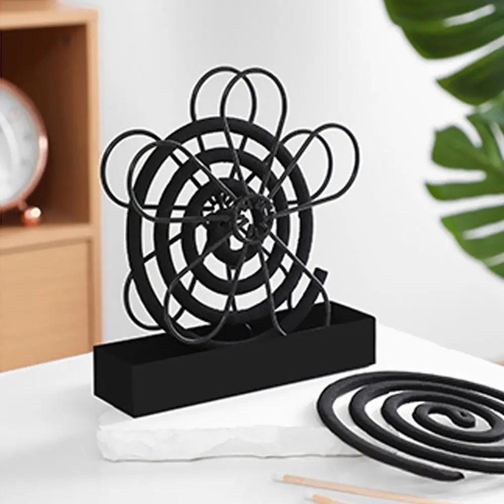 With Tray Mosquito Coil Holder Iron Anti-Mosquito Mosquito Incense Rack Ornaments Flower shape Mosquito Repellent - Outdoorsavage