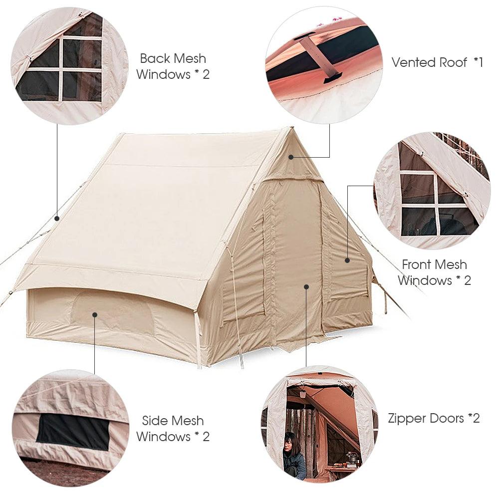 Luxury Camping Tent Waterproof Sunscreen Inflatable Roof Tent Large Space Folding Tent Park Family Tent Travel Beach Equipment - Outdoorsavage