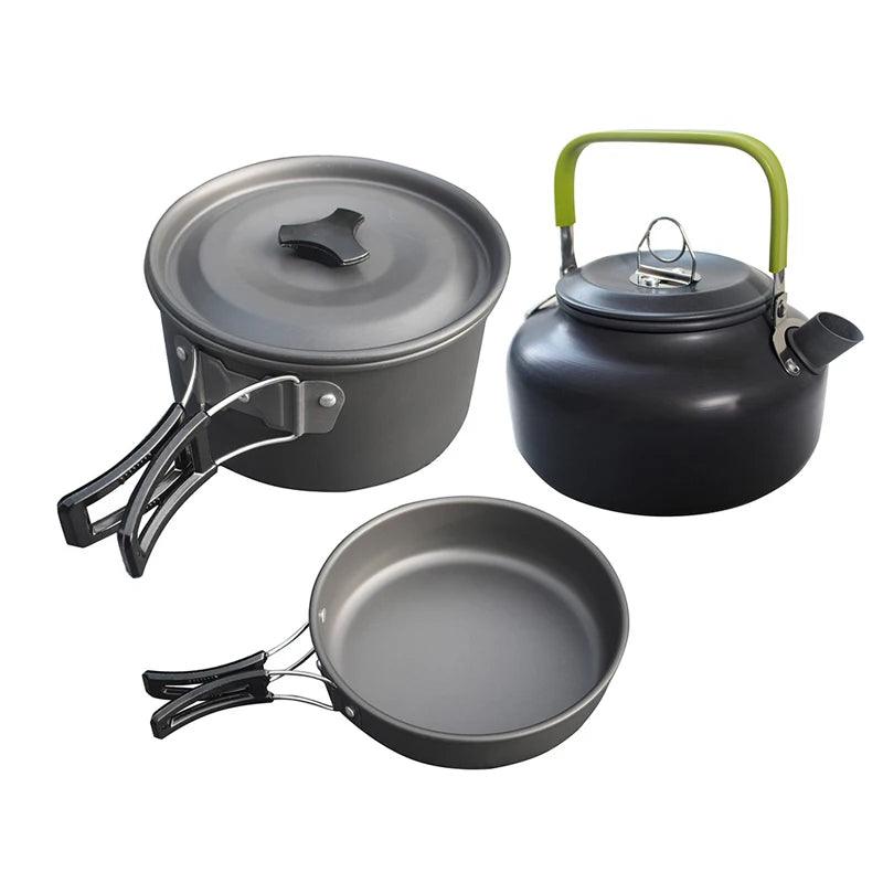 Camping cooking set Camping Gear Outdoor stove teapot Pan cup Accessories Portable Camping Equipment camper accessories kitchen - Outdoorsavage