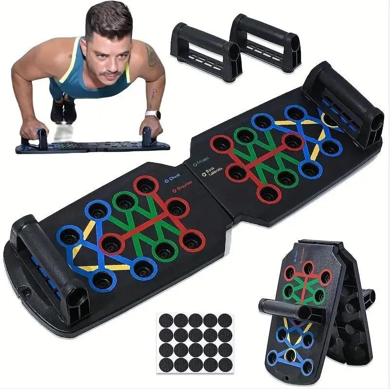 Portable Multifunctional Push-up Board Set With Handles Foldable Fitness Equipment For Chest Abdomen Arms And Back Training - Outdoorsavage