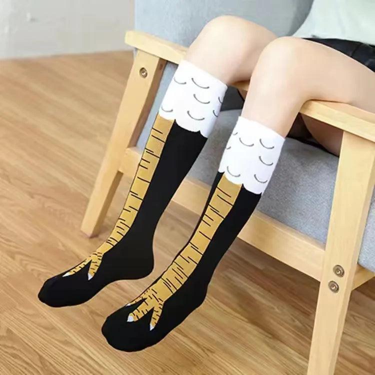 Funny Chicken Paw Stocking Over-knee Pressure Thin Leg Long Stockings Women Spring Autumn Winter Middle High School Girls Socks - Outdoorsavage