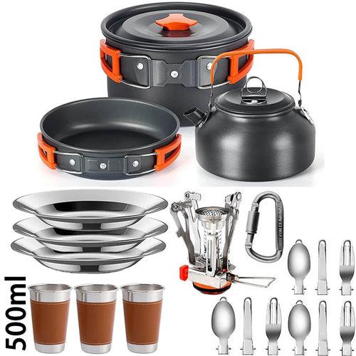 Outdoor camping cooking set outdoor water boiling and vegetable frying - Outdoorsavage