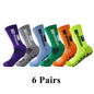 6Pairs/Lot 2023 New ANTI SLIP Tapedesign Football Socks Mid Calf Non-Slip Soccer Sport Cycling Sports Mens Sock EU38-45 - Outdoorsavage