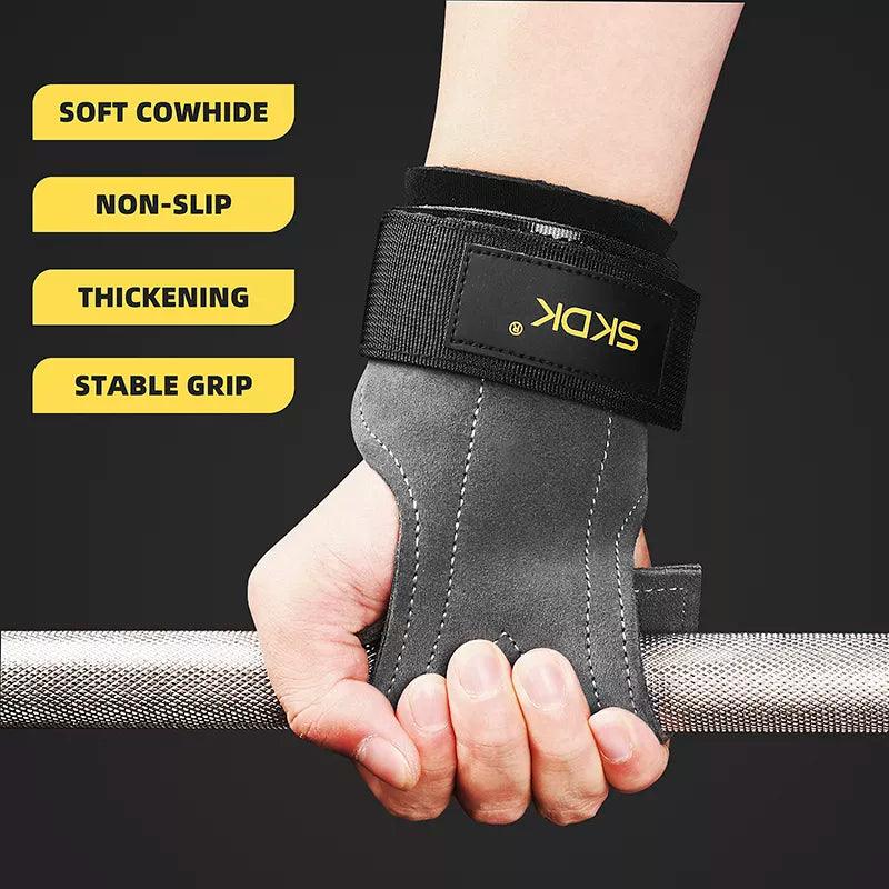 SKDK Gym Grips Palm Guards Cowhide Palm Protector Weightlifting Gymnastics Workout Gloves Grips Fitness Training Equipment - Outdoorsavage