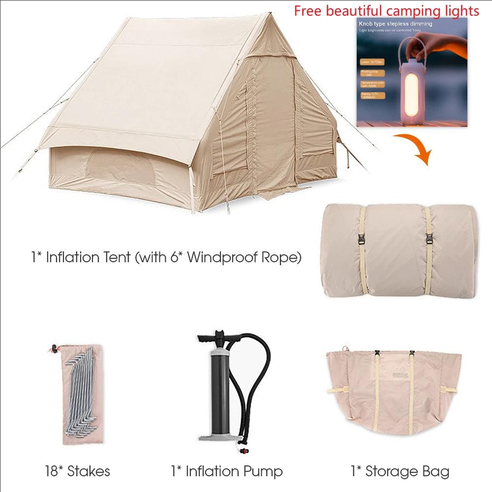 Luxury Camping Tent Waterproof Sunscreen Inflatable Roof Tent Large Space Folding Tent Park Family Tent Travel Beach Equipment - Outdoorsavage