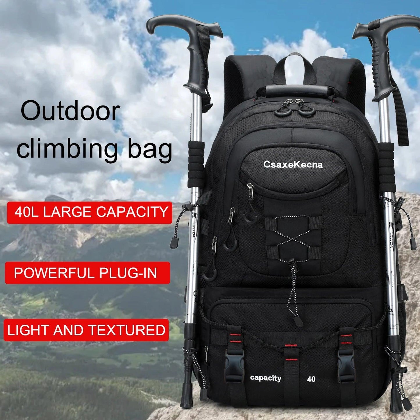 Travel backpack 40L waterproof lightweight outdoor hiking, men's and women's camping backpack - Outdoorsavage