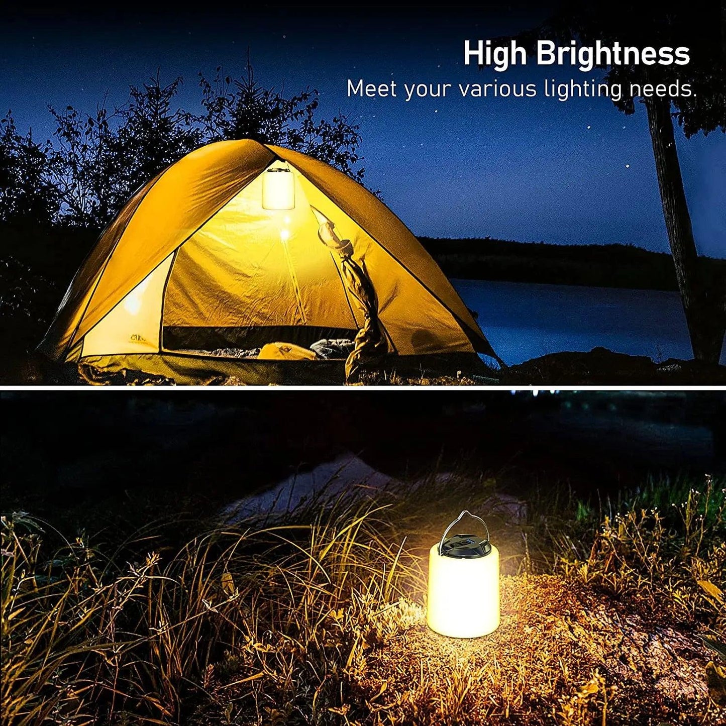 Rechargeable camping light, flashlight camping light -3000K warm white light, camping/hiking emergency waterproof light - Outdoorsavage