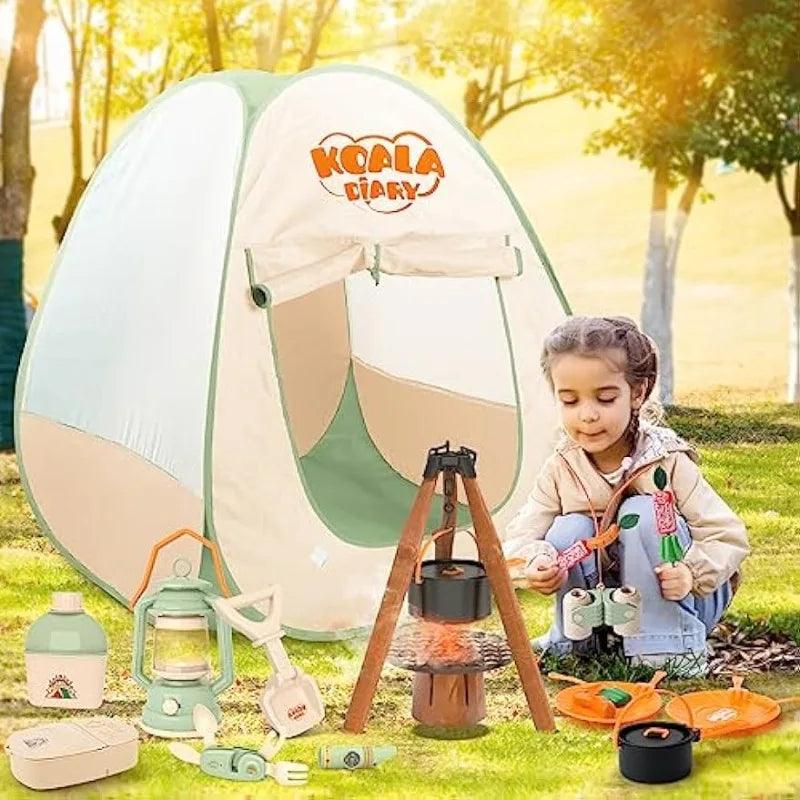 Kids Camping Set Outdoor Explorer Kit - Includes Bug Catcher, Pop Up Tent & Kids Camping Gear! Christmas ,Halloween Gift - Outdoorsavage