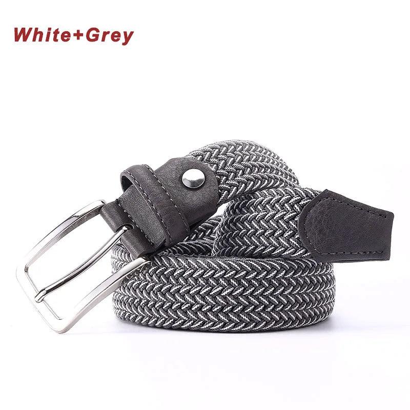 Stretch Canvas Leather Belts for Men Female Casual Knitted Woven Military Tactical Strap Male Elastic Belt for Pants Jeans - Outdoorsavage