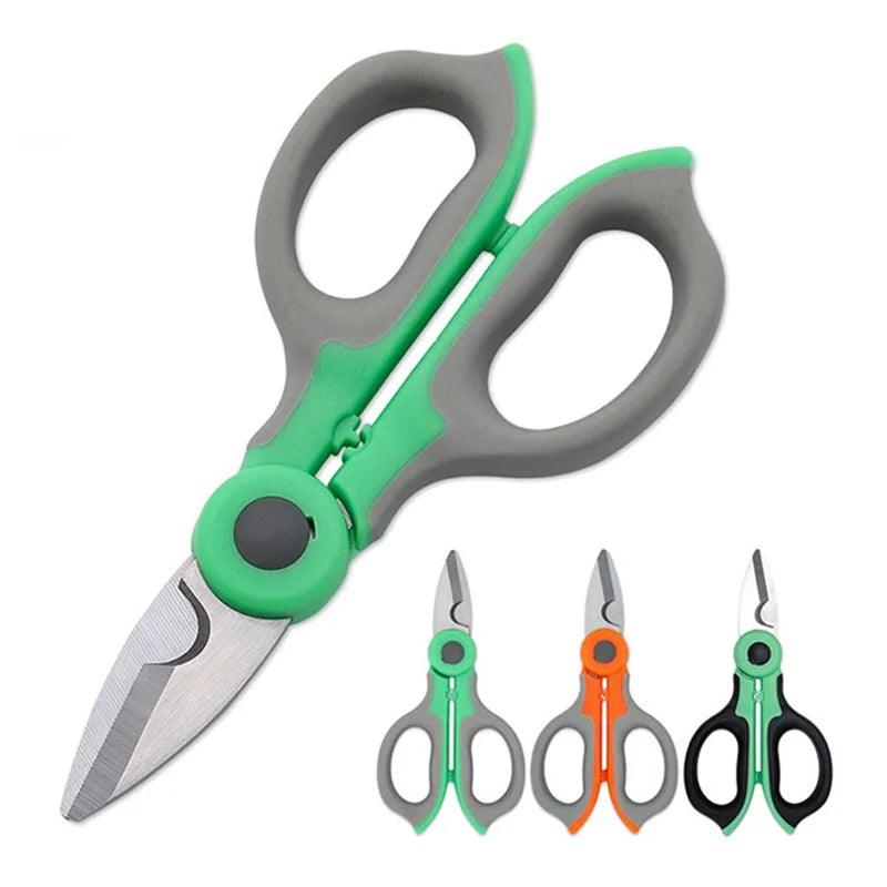 Stainless Steel Blade Straight Head Electrician Tools PP TPR Handle Wire Iron Fish Line Cable Scissor Household Multitool Cutter - Outdoorsavage