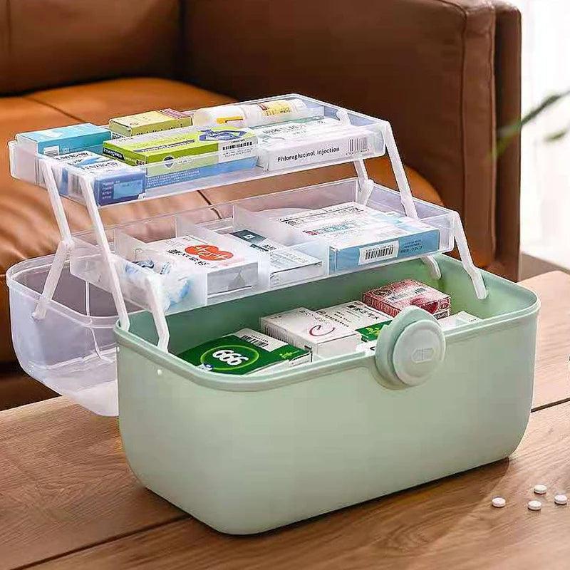 Large Capacity Family Medicine Organizer Box Portable First Aid Kit Medicine Storage Boxes Organizers Plastic Organizing Home - Outdoorsavage