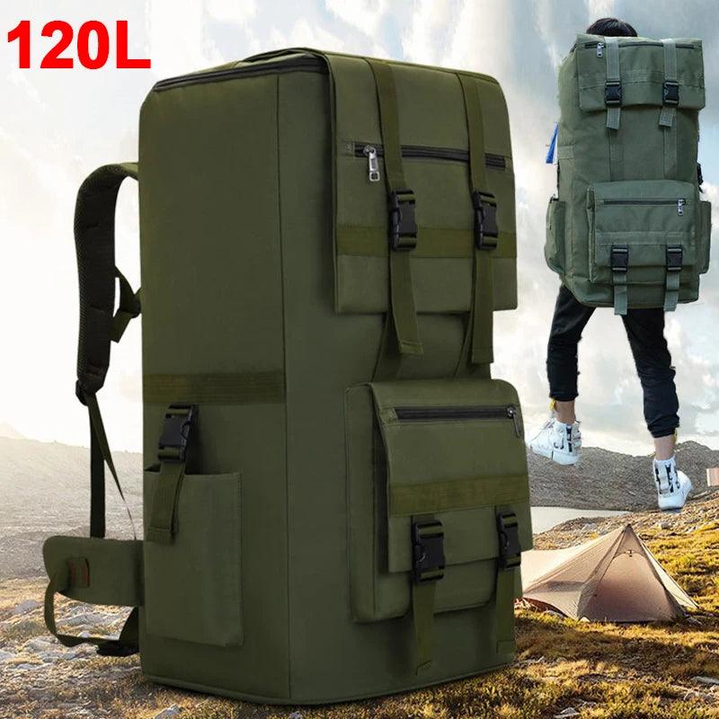 120L Men Hiking Bag Camping Backpack Large Outdoor Climbing Trekking - Outdoorsavage