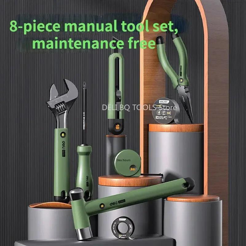 DELI Multitool Sets, Installation, Nail Hammer, Tape Measuring, Home Wrench, Pliers, Screwdriver, Hand Repair Tools Kits, 6 Pcs - Outdoorsavage