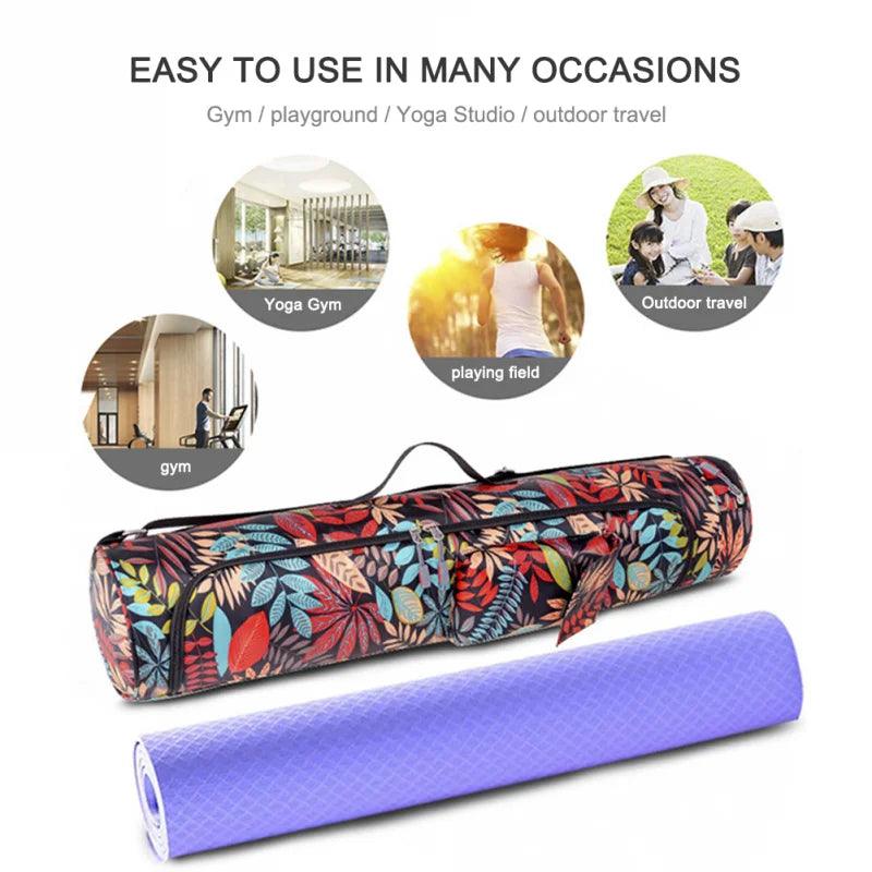 Yoga Bag Yoga Mat Bag Printed Men Women Sports Mat Bag Pilates Mat Backpack Fitness Dance Gym Mat Cover Sports Backpack - Outdoorsavage