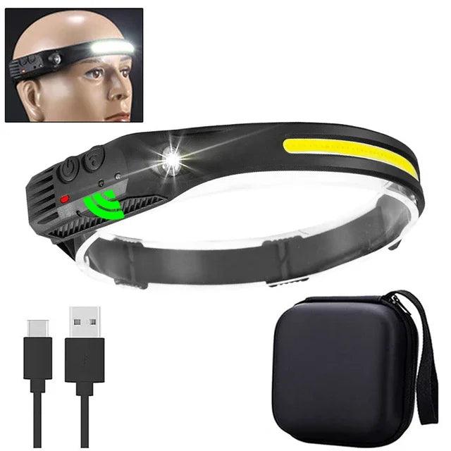 USB Rechargeable Headlamp Portable 5LED Headlight Built in Battery Torch Portable Working Light Fishing Camping Head Light - Outdoorsavage