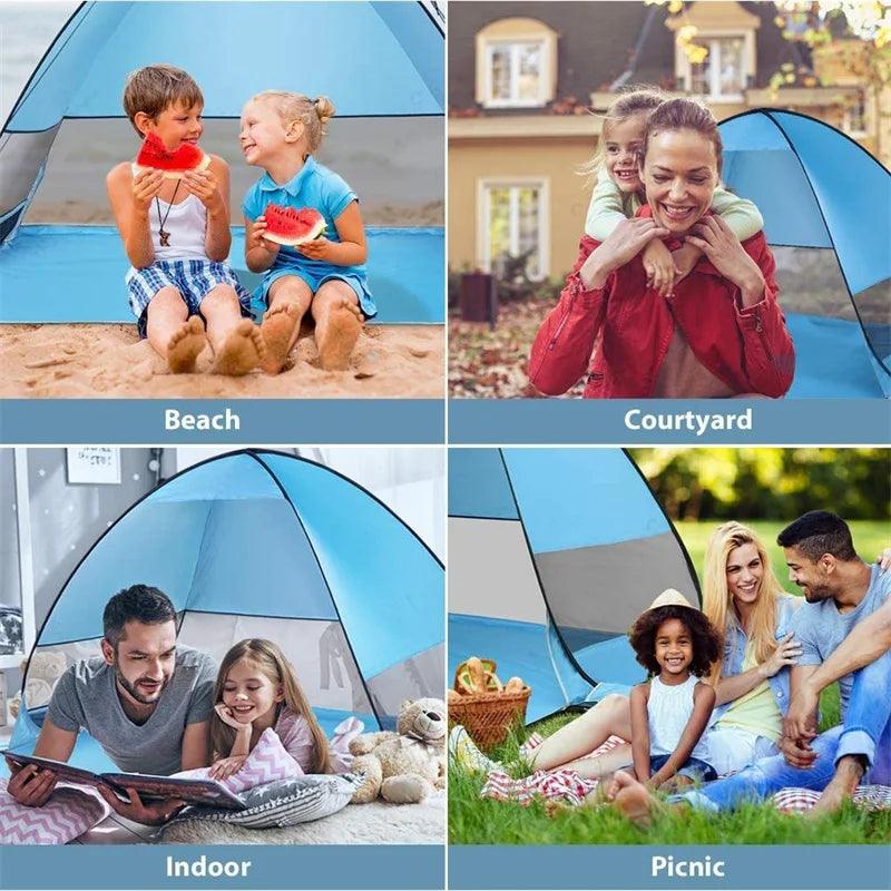 Automatic Instant Pop Up Tent Potable Beach Tent Lightweight Outdoor UV Protection Camping Fishing Tent Sun Shelter - Outdoorsavage