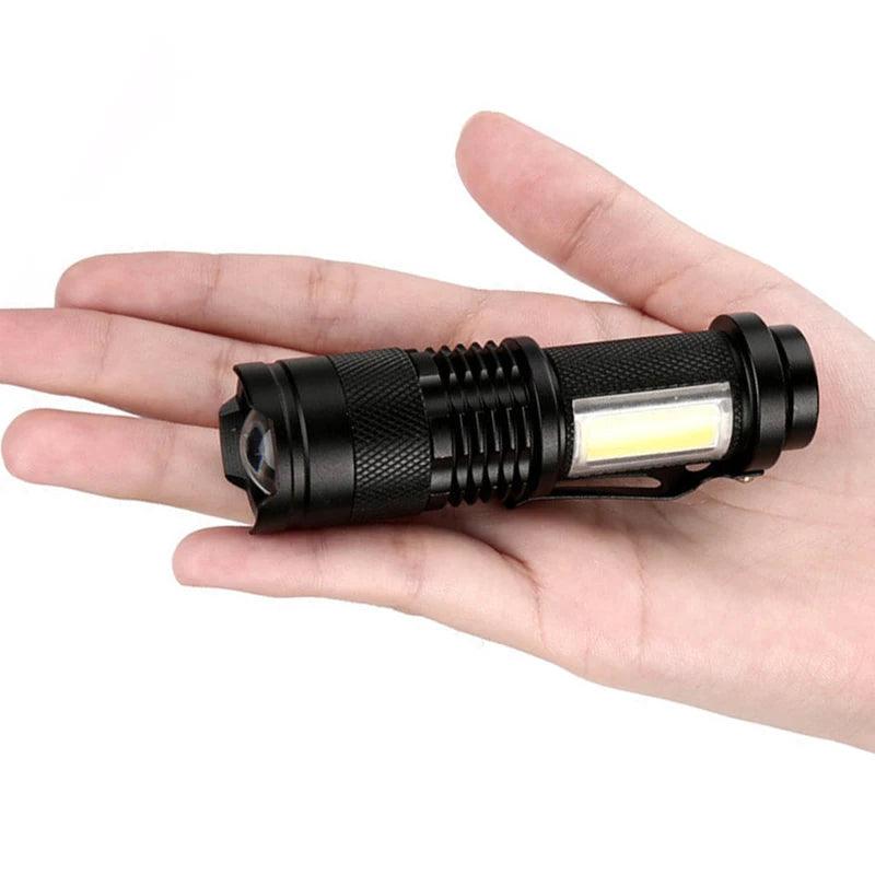 Built In Battery Q5 Portable Mini Led Flashlight Zoom Torch COB Lamp 2000 Lumens Adjustable Penlight Waterproof for Outdoor - Outdoorsavage