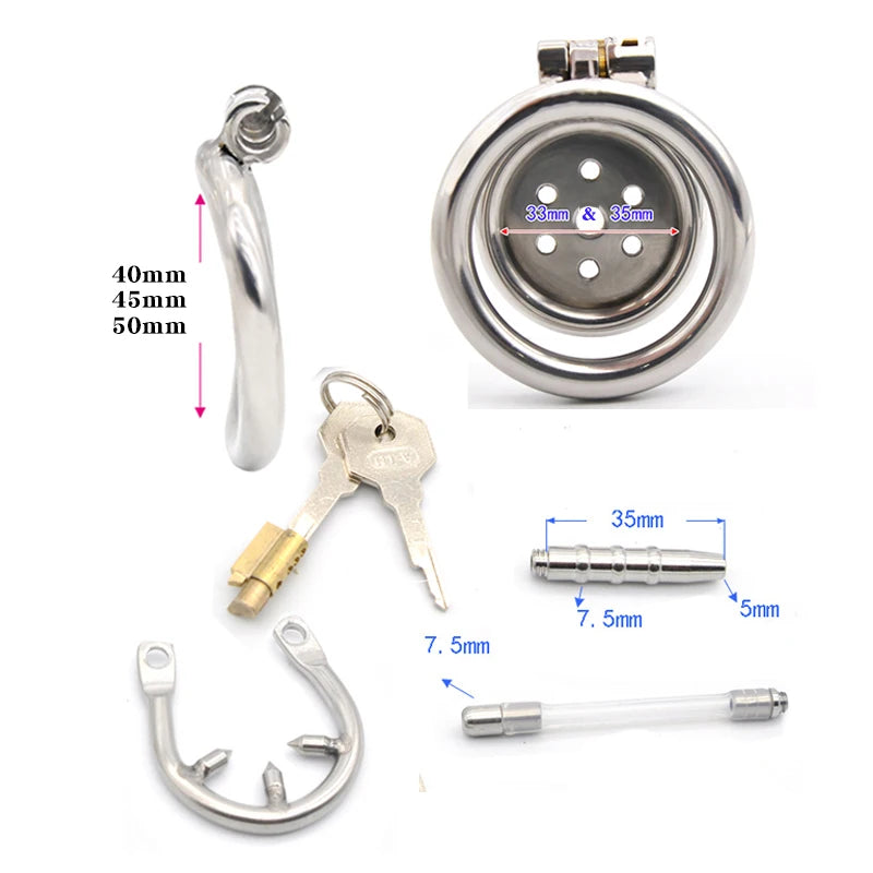Stainless steel chastity cage