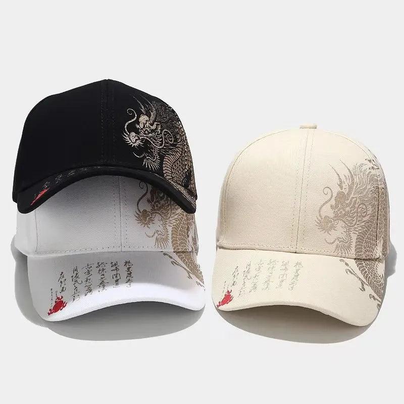 Printing Chinese Dragon Men's Baseball Caps Totem Belief Women's Cotton Snapback Hat Outdoor Sun Protection Gorras Trucker Cap - Outdoorsavage