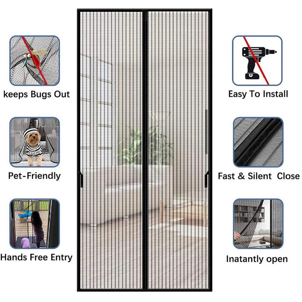 New No Punching Magnetic Screen Door Curtain Anti Mosquito Insect Fly Bug Automatic Closing Household Ventilation Door Curtain - Outdoorsavage