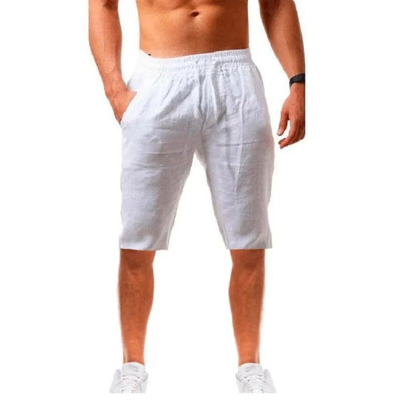 New Men's Cotton Linen Shorts Pants Male Summer Breathable Solid Color Linen Trousers Fitness Streetwear S-3XL - Outdoorsavage