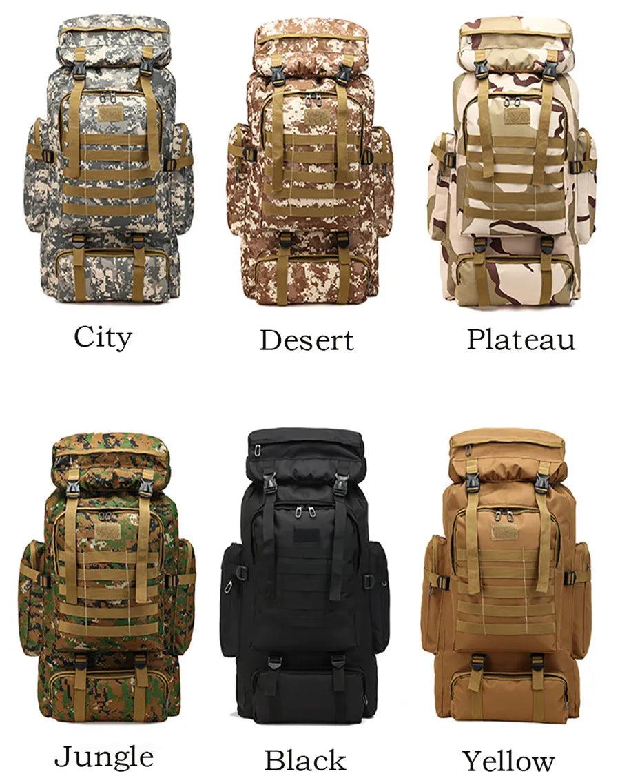 Outdoor Camouflage Men's Backpack, Large Space Waterproof Outdoor Military Backpack, Men's Travel Backpack, Hiking Backpack - Outdoorsavage