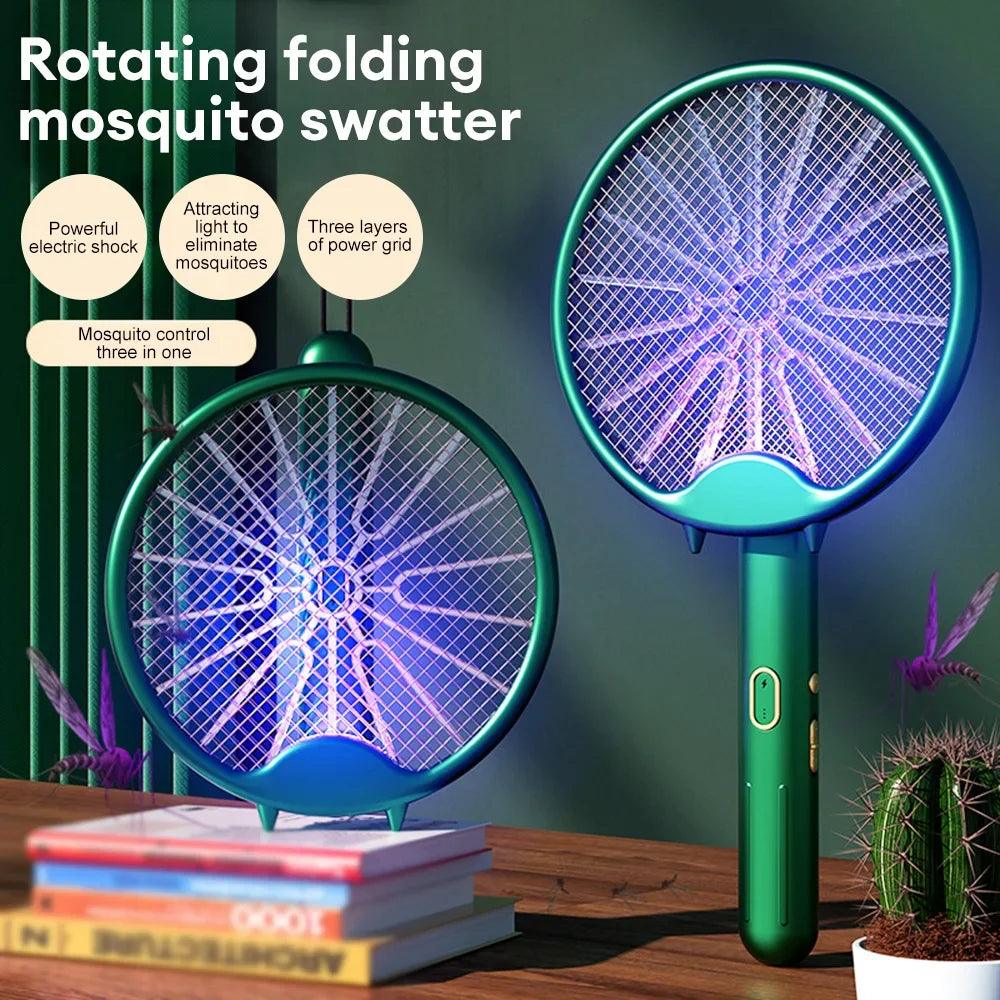 3000V Electric Mosquito Racket Mosquito Killer Lamp USB Rechargeable Foldable Mosquito Repellent Lamp Swatter Fly Swatter - Outdoorsavage