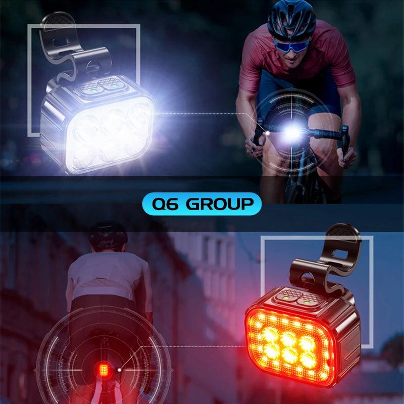 Bicycle Safety Warning Headlight&Taillight USB Charge Front Rear Flashlights Lamps Waterproof Night MTB Road Cycling Taillight - Outdoorsavage