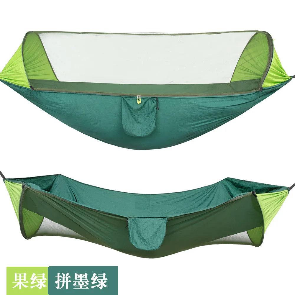 Outdoor Camping Hammocks with Mosquito Net 1-2 Person Portable Travel Camping Fabric Hanging Swing Hammocks Bed Garden Furniture - Outdoorsavage