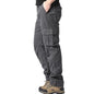 Large Pocket Loose Overalls Men's Outdoor Sports Jogging Tactical Pants Elastic Waist Pure Cotton Casual Work Pants - Outdoorsavage