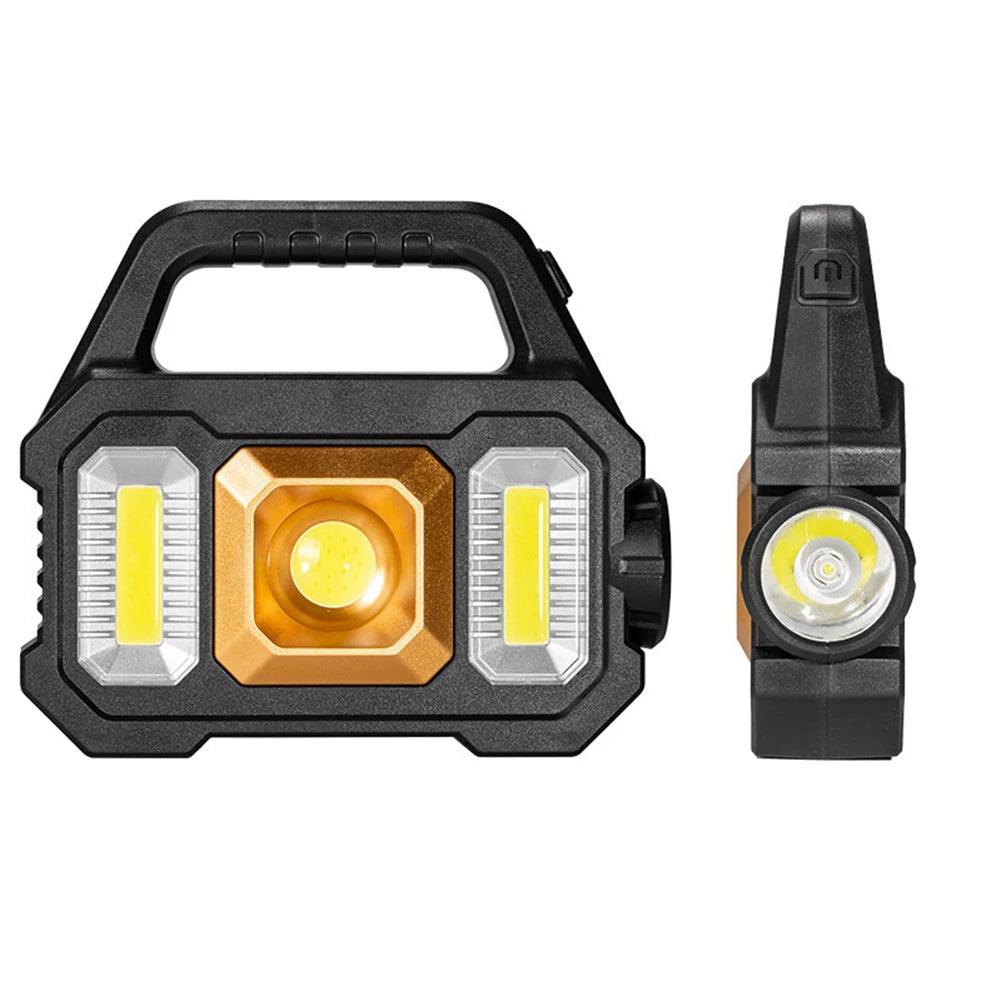 500LM USB Rechargeable Flashlight Waterproof 6 Gear COB/LED Torch Light Portable Powerful Lantern Solar Light for Camping Hiking - Outdoorsavage