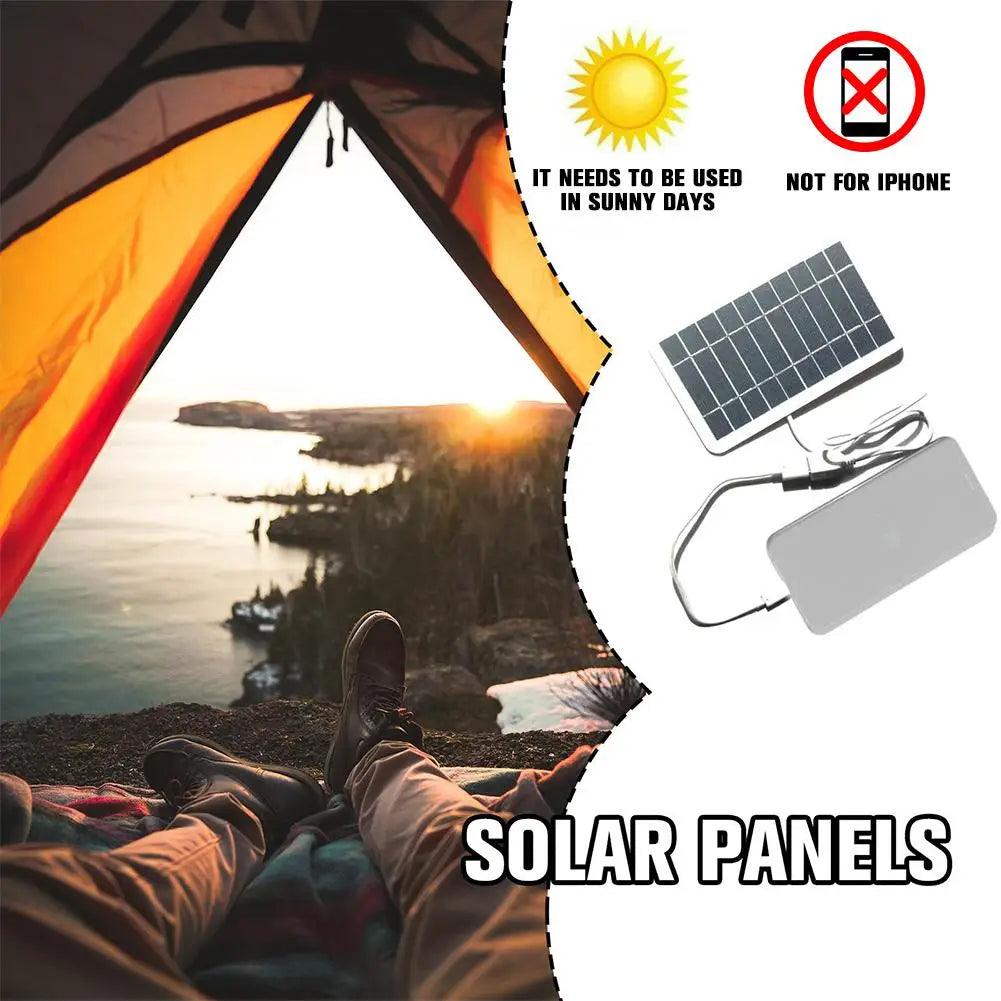 Portable Solar Panel 5V 2W Solar Plate with USB Safe Charge Stabilize Battery Charger for Power Bank Phone Outdoor Camping Home - Outdoorsavage